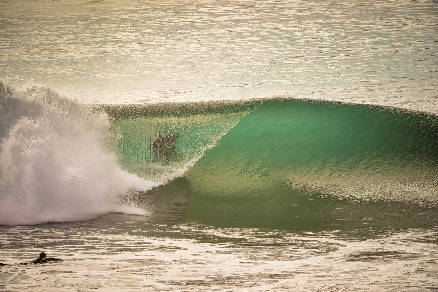 Ola rompiendo en Punta de Lobos
